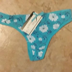 Blue floral thong